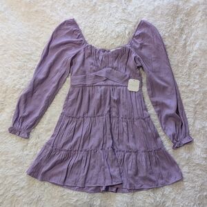 Altar'd State Lavender Long Sleeve Dress